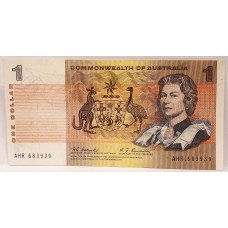 AUSTRALIA 1967 . ONE 1 DOLLAR BANKNOTE . COOMBS/RANDALL